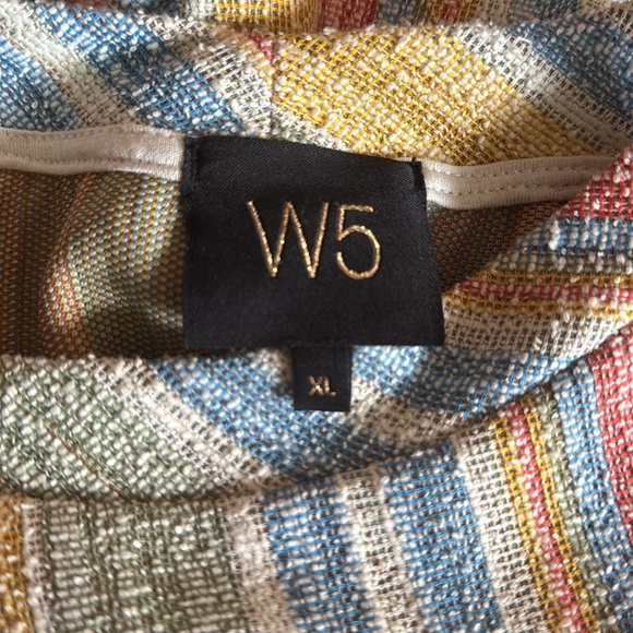 Anthropologie (W5) muted stripe nubby tweed button back halter top. XL. - Picture 5 of 5